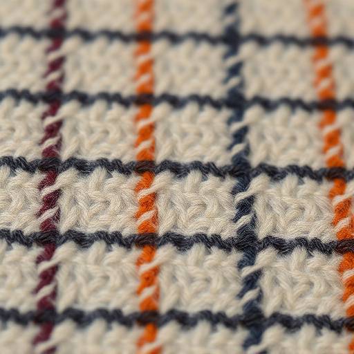 Close-up of a subtle windowpane check wool fabric