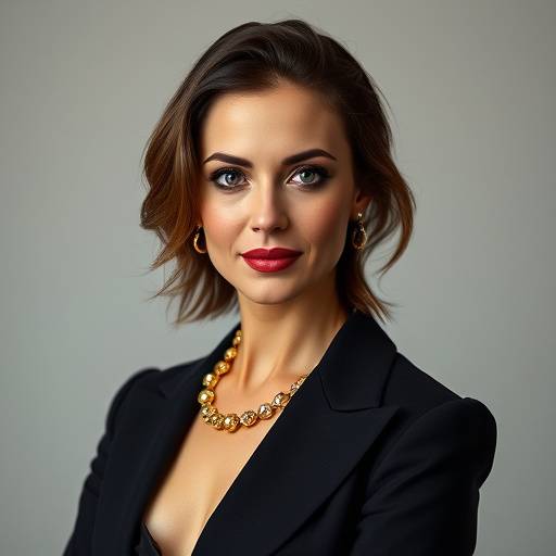 Portrait of Mrs. Anya Petrova, an elegant entrepreneur
